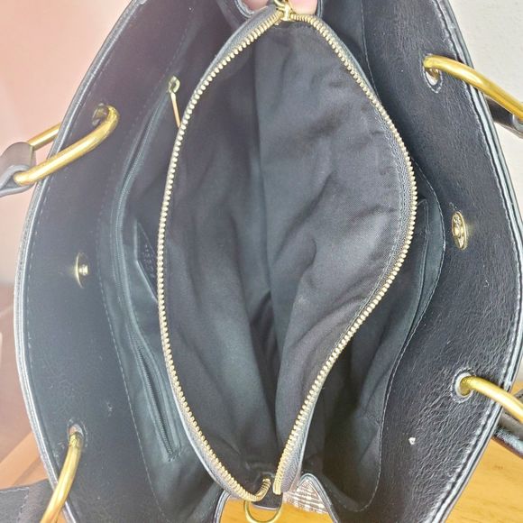 Fossil Lane Satchel Handbag Black Stripe ZB7480080 Casual Tote - Picture 6 of 11